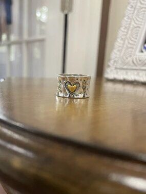 Retro Vintage Dual-Tone Heart Ring - Boho Style | Two-Tone | Size 6 | NWT